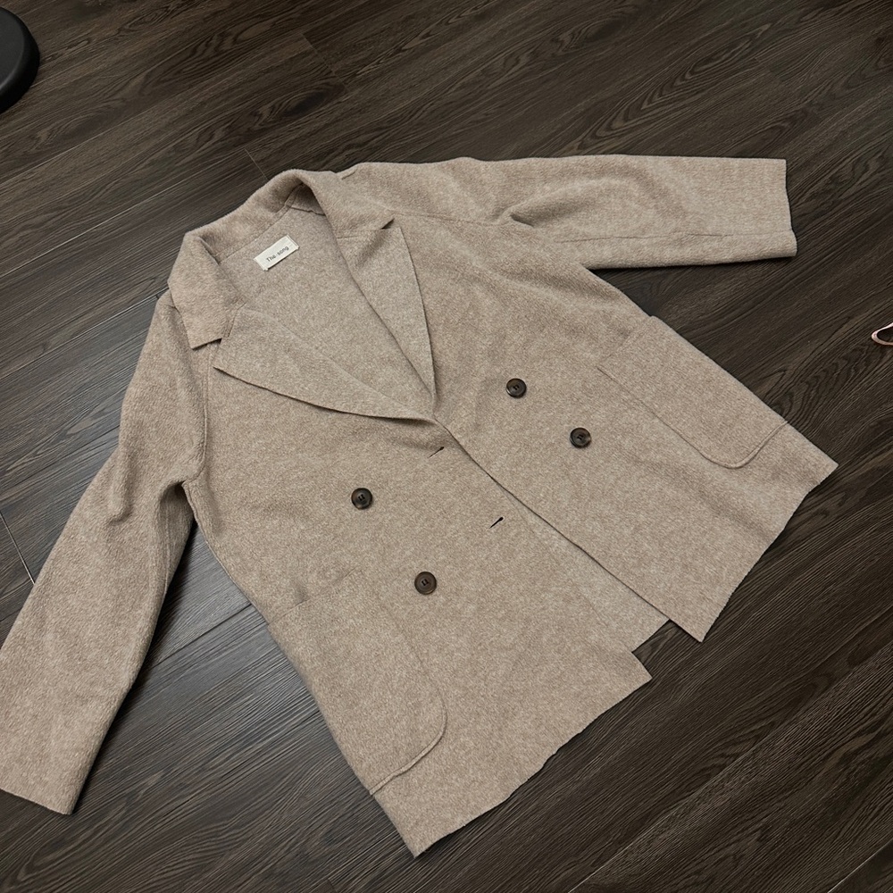 Beige Double-Breasted thin coat